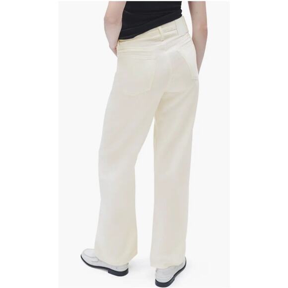 rag & bone Featherweight Logan Wide Leg Mid Rise Denim Jeans Ecru Size 32 - Picture 3 of 16